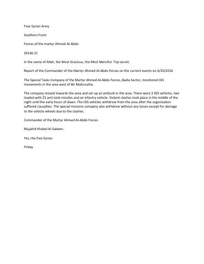 Situation report 20 June 2016 Evening
